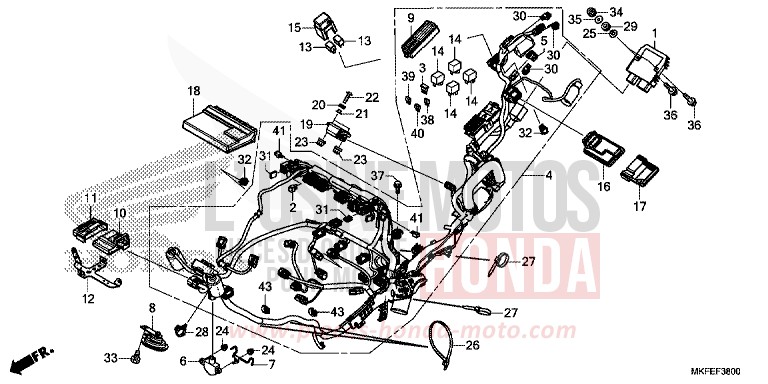FAISCEAU DES FILS von CBR1000RR "Fireblade" GRAND PRIX RED (R380) von 2019